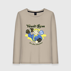 Лонгслив хлопковый женский Vault GYM - for true survivors, цвет: миндальный
