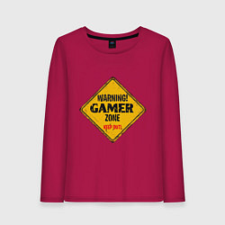 Лонгслив хлопковый женский Gamer zone - keep out, цвет: маджента