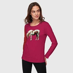 Лонгслив хлопковый женский Шетлендский пони, цвет: маджента — фото 2