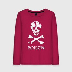 Лонгслив хлопковый женский Poison sign, цвет: маджента