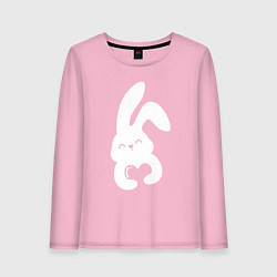 Лонгслив хлопковый женский Lovely bunny, цвет: светло-розовый