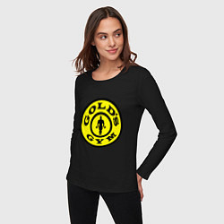 Лонгслив хлопковый женский Golds GYM, цвет: черный — фото 2