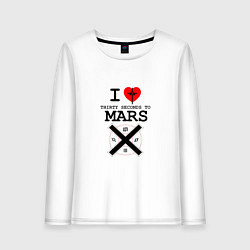 Лонгслив хлопковый женский I love thirty seconds to mars, цвет: белый