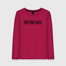 Лонгслив хлопковый женский Logo black Wednesday, цвет: маджента