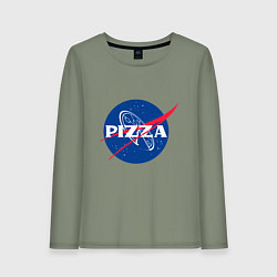 Лонгслив хлопковый женский Nasa - pizza, цвет: авокадо