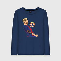 Лонгслив хлопковый женский Messi Barcelona, цвет: тёмно-синий