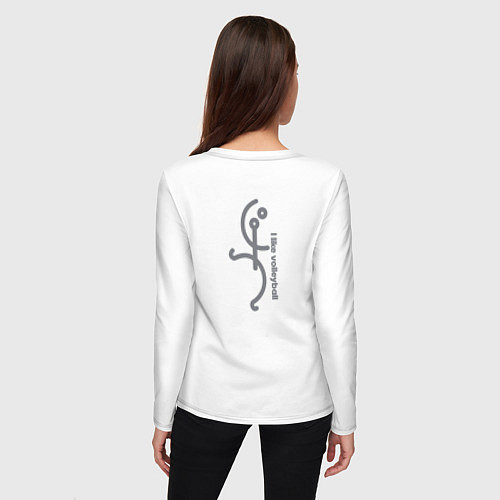 Женский лонгслив Мне нравится волейбол на английском / Белый – фото 4