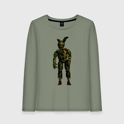 Лонгслив хлопковый женский Springtrap, цвет: авокадо