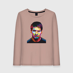 Лонгслив хлопковый женский Face Messi, цвет: пыльно-розовый