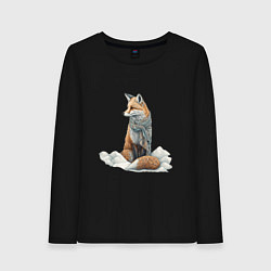 Женский лонгслив Лисица в сугробах