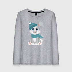 Женский лонгслив Зайчик в шапке