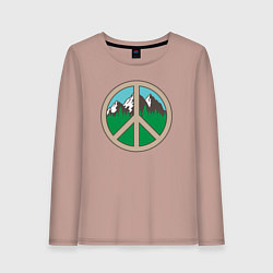 Лонгслив хлопковый женский Peace nature, цвет: пыльно-розовый
