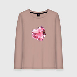 Лонгслив хлопковый женский Рубиновое сердце, цвет: пыльно-розовый