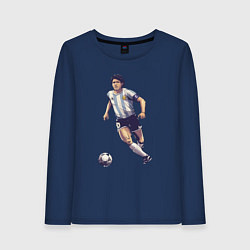 Лонгслив хлопковый женский Maradona football, цвет: тёмно-синий
