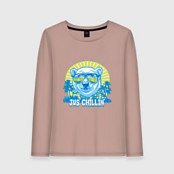 Лонгслив хлопковый женский Jus chillin, цвет: пыльно-розовый