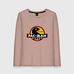 Лонгслив хлопковый женский Pac-man game, цвет: пыльно-розовый
