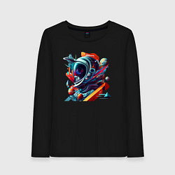 Женский лонгслив Космонавт в кубизме