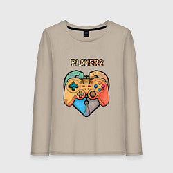 Лонгслив хлопковый женский Player 2, цвет: миндальный