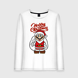 Женский лонгслив Christmas Mario