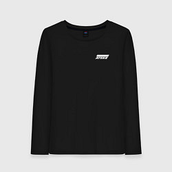 Лонгслив хлопковый женский Ateez white logo, цвет: черный