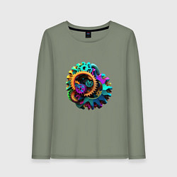 Женский лонгслив Цветные шестерёнки