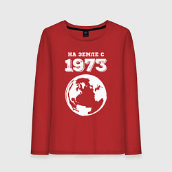 Женский лонгслив На Земле с 1973 с краской на темном