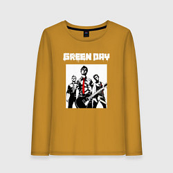 Лонгслив хлопковый женский Greed Day rock, цвет: горчичный