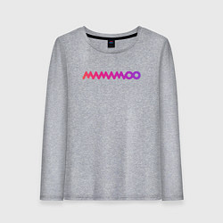 Лонгслив хлопковый женский Mamamoo gradient logo, цвет: меланж