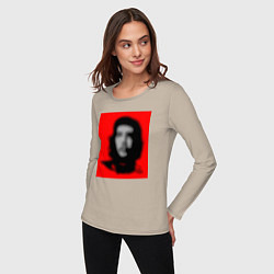 Лонгслив хлопковый женский Че Гевара расплывчатая иллюзия, цвет: миндальный — фото 2