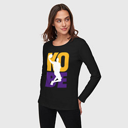 Лонгслив хлопковый женский Kobe fly, цвет: черный — фото 2