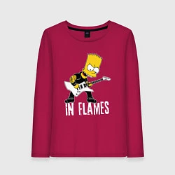 Лонгслив хлопковый женский In Flames Барт Симпсон рокер, цвет: маджента