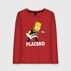 Лонгслив хлопковый женский Placebo Барт Симпсон рокер, цвет: красный