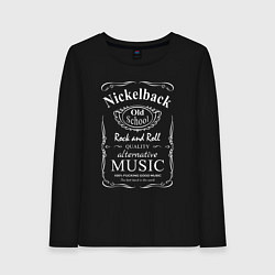 Лонгслив хлопковый женский Nickelback в стиле Jack Daniels, цвет: черный