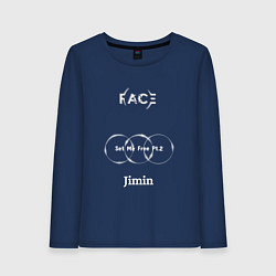 Лонгслив хлопковый женский JIMIN FACE Set Me Free, цвет: тёмно-синий