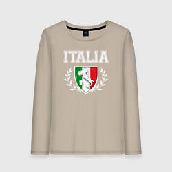 Лонгслив хлопковый женский Italy map, цвет: миндальный