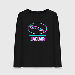 Женский лонгслив Значок Jaguar в стиле glitch
