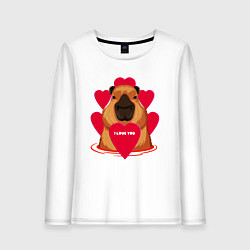 Женский лонгслив Капибара I love You