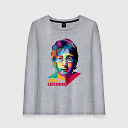 Лонгслив хлопковый женский John Lennon картина абстракция, цвет: меланж