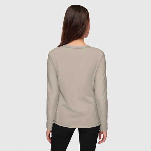 Женский лонгслив Космонавт на луне в стиле Ван Гог / Миндальный – фото 4