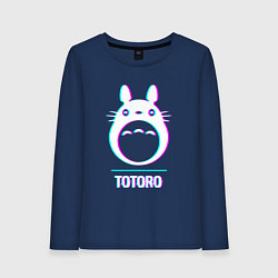 Женский лонгслив Символ Totoro в стиле glitch