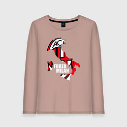 Лонгслив хлопковый женский Forza Milan, цвет: пыльно-розовый