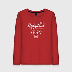 Лонгслив хлопковый женский Fabulous since 1980, цвет: красный