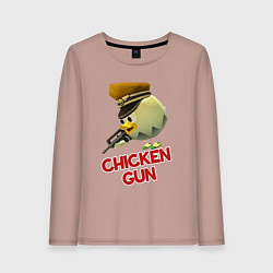 Женский лонгслив Chicken Gun logo
