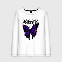 Женский лонгслив Gothic black butterfly