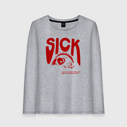 Женский лонгслив Sick i cant away from you red