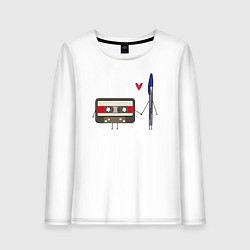 Женский лонгслив Кассета и ручка