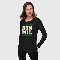 Лонгслив хлопковый женский Run Milwaukee Bucks, цвет: черный — фото 2