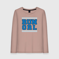 Лонгслив хлопковый женский Run Orlando Magic, цвет: пыльно-розовый
