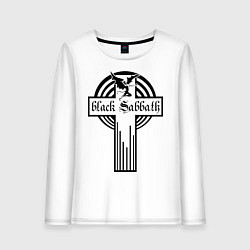 Лонгслив хлопковый женский Black Sabbath Cross, цвет: белый