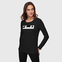 Лонгслив хлопковый женский Mash panic, цвет: черный — фото 2
